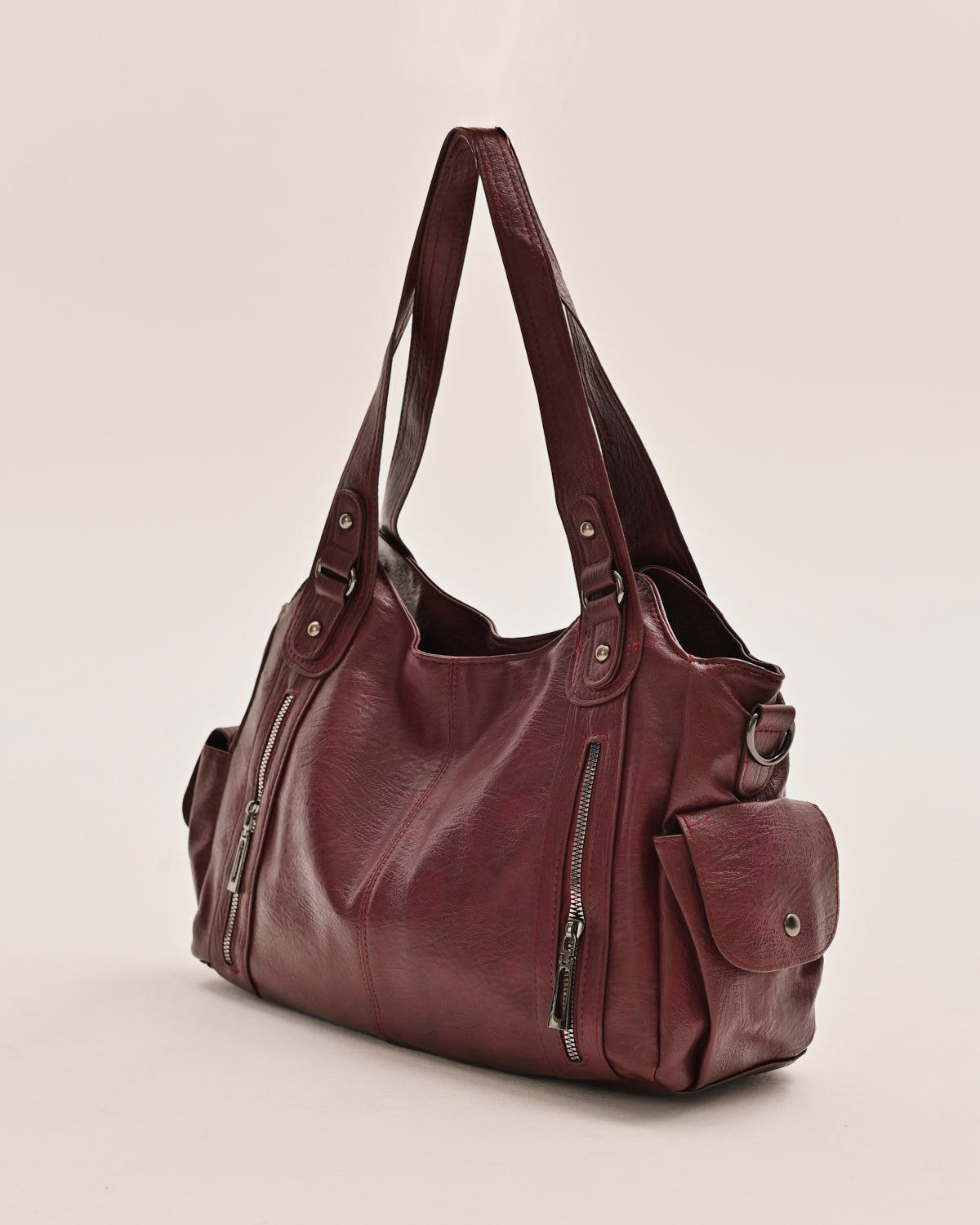 VINTAGE CITY BAG - BURGUNDY