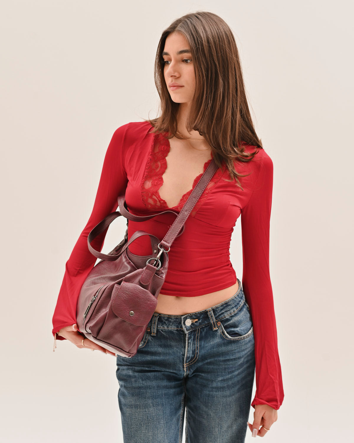 VINTAGE CITY BAG - BURGUNDY
