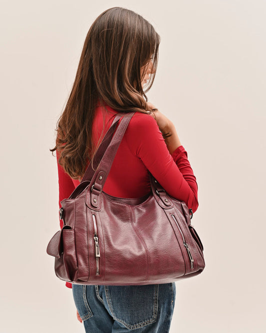 VINTAGE CITY BAG - BURGUNDY